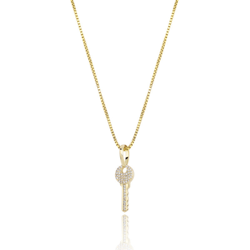 Necklace Jewelry Micro Silver Key Pendant for Women