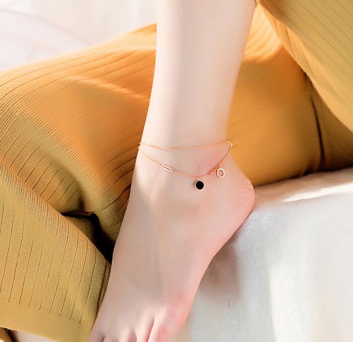 Anklet For Women Multiple Sexy Foot Extend Link Chain Vintage Women Ankle Jewelry Round Pendant Gift