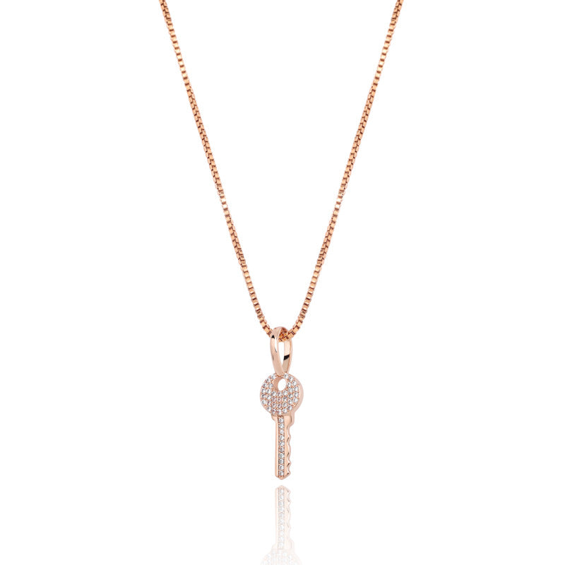 Necklace Jewelry Micro Silver Key Pendant for Women