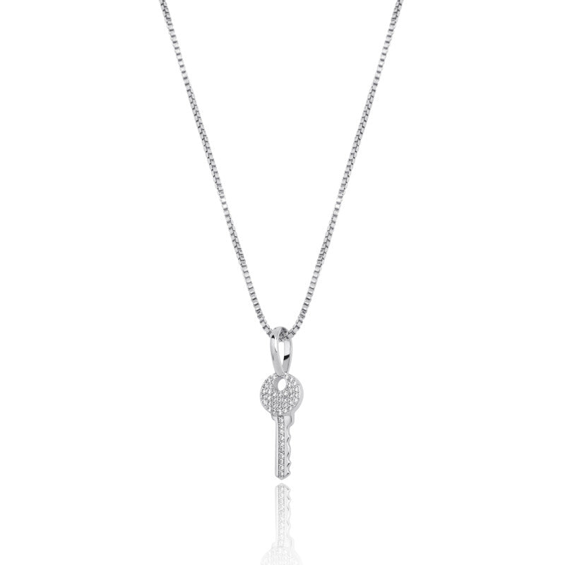 Necklace Jewelry Micro Silver Key Pendant for Women