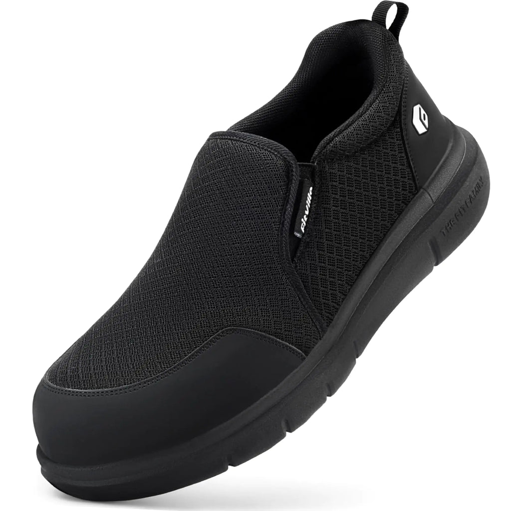 FitVille Slip on Steel Toe Shoes