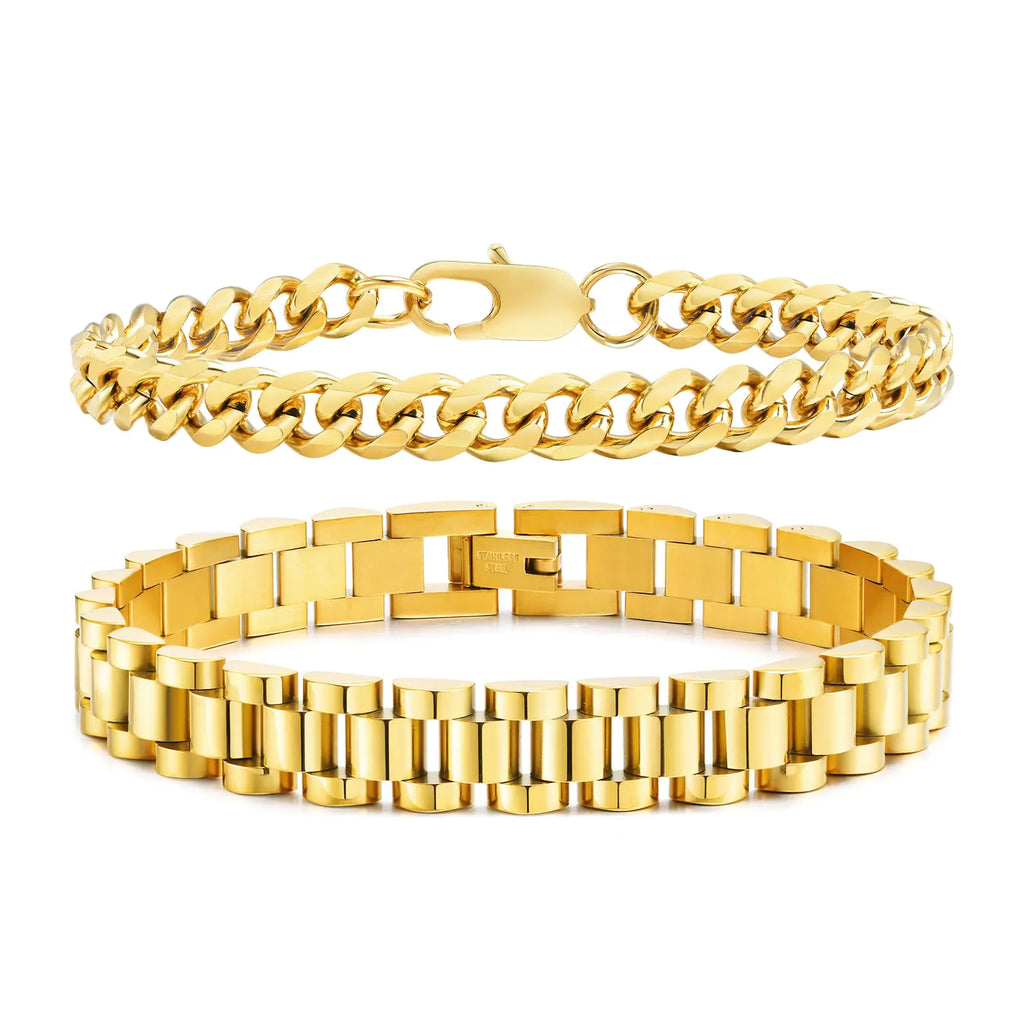 VNOX 2 PCS Gold Bracelets