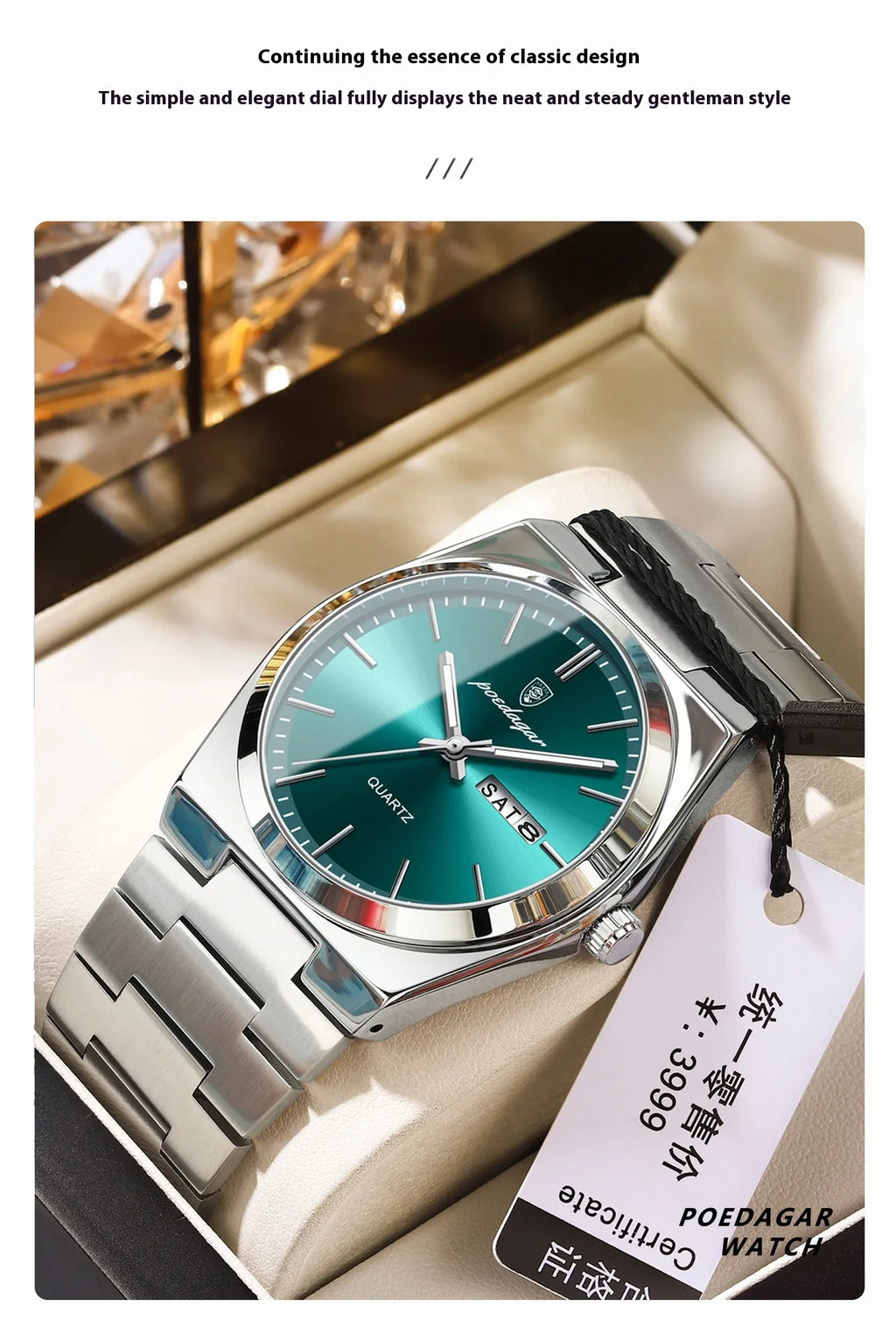 Sleek Ultra-Thin Luminous Men's Watch