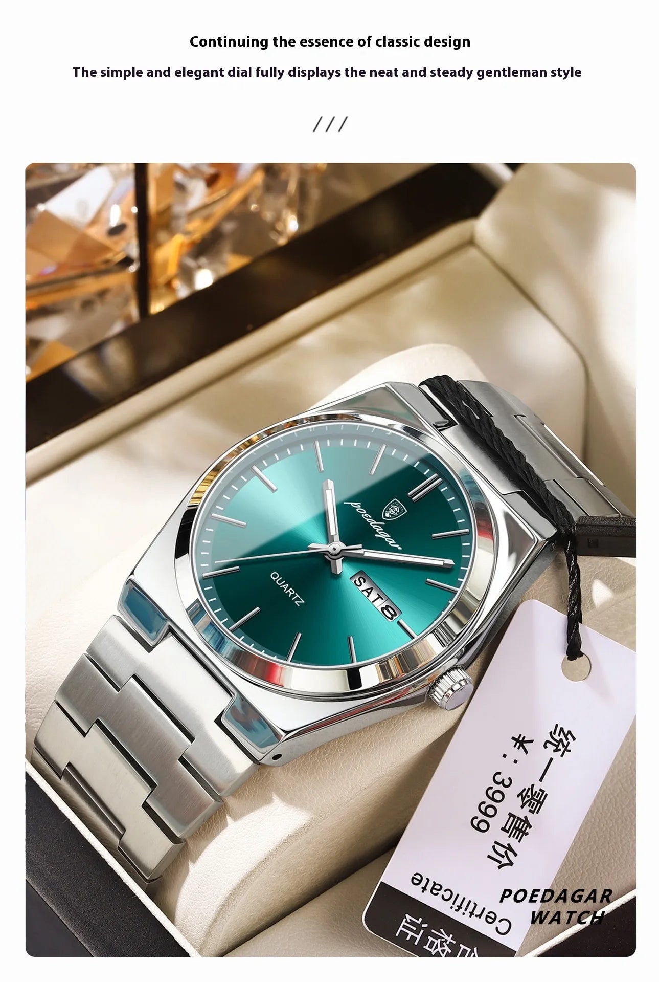 Sleek Ultra-Thin Luminous Men's Watch