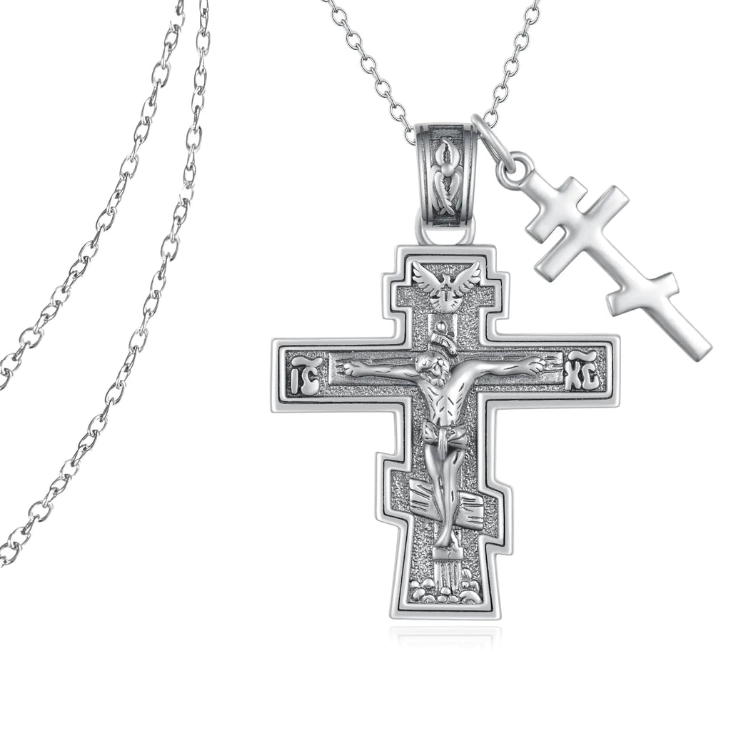 Orthodox Cross Necklace Sterling Silver Crucifix
